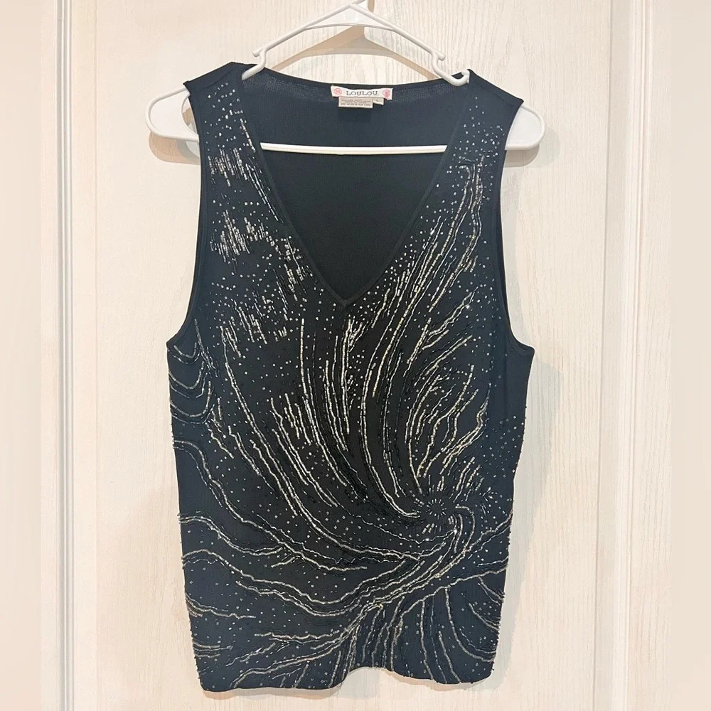 VENDOR ITEM : FINAL PRICE Vintage LouLou Knit Beaded Top